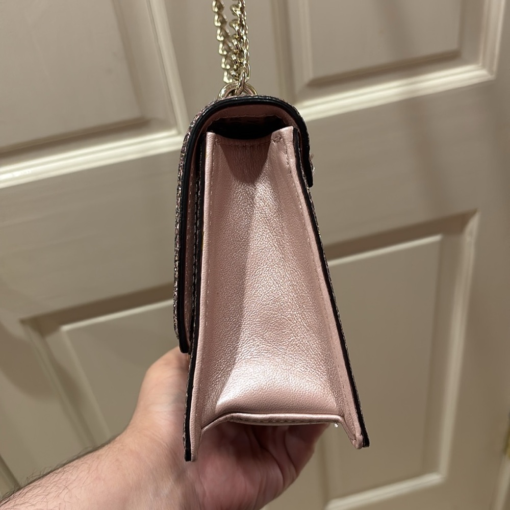 Kate Spade Eden Sunset Lane Rose Gold Glitter Sparkle Crossbody Purse Bag - Picture 8 of 16